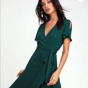 Lulu Emerald Green Wrap Dress